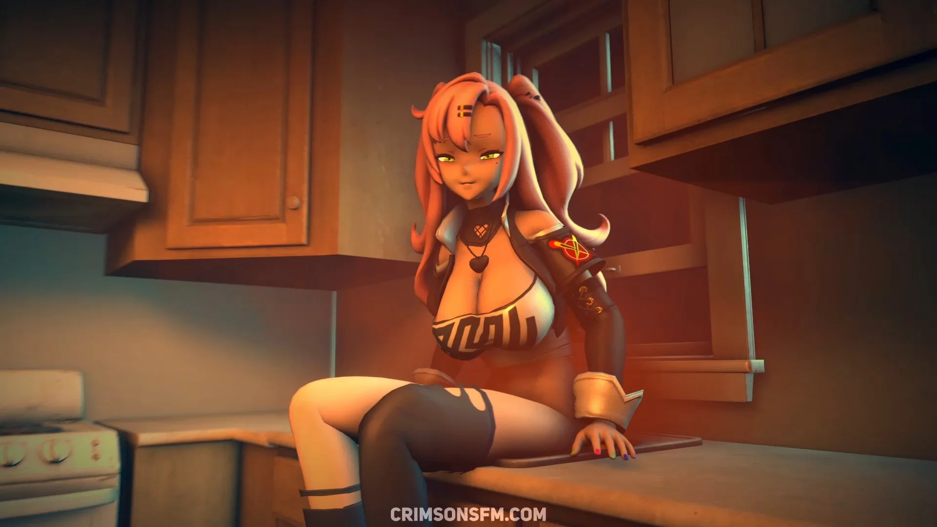 Nicole Demara farts on Caesar King with gas cloud – Gas fetish SFM preview 1