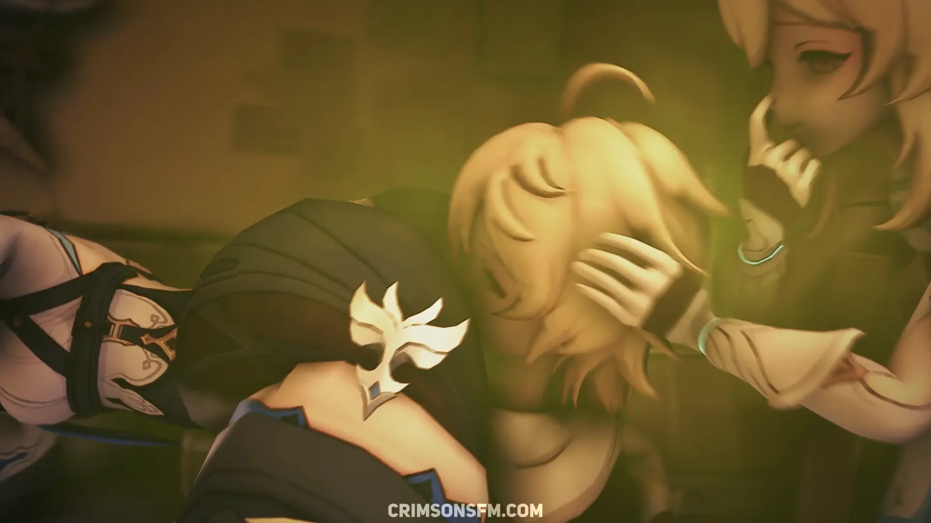 Eula farts on Aether and Lumine with gas cloud — Gas fetish SFM preview 1